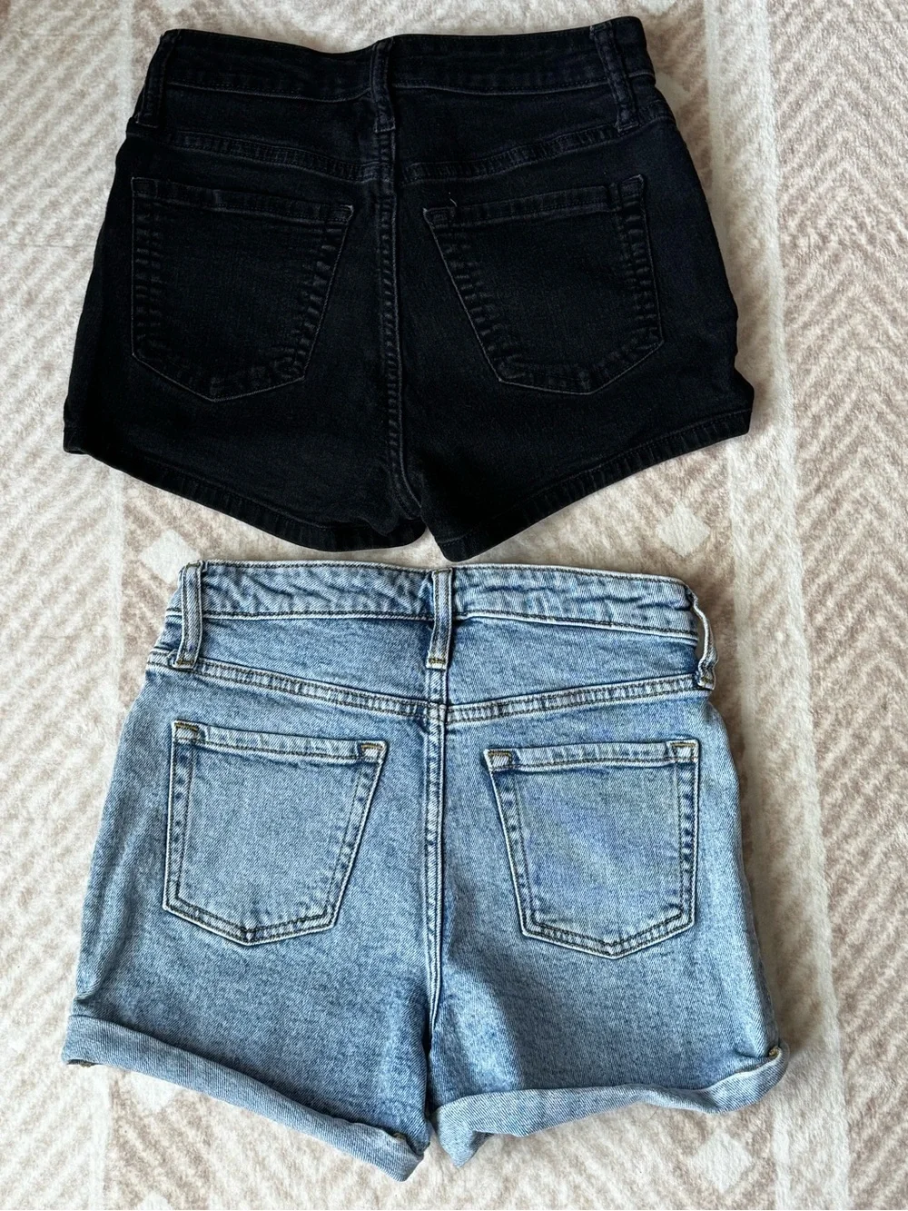 wild fable Black and Light Blue Denim Shorts Duo